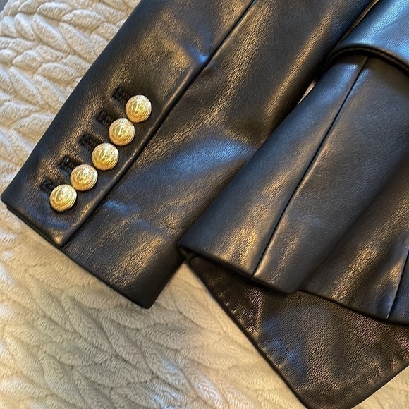 Double-breasted leather blazer - Picture 11 of 15